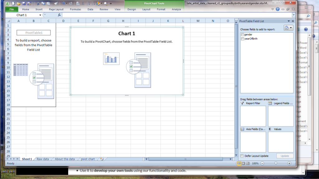 Excel pivot table Choose fields