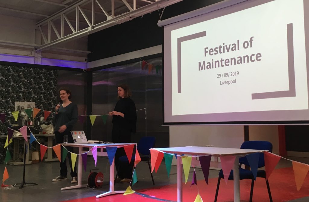 Two of the organisers introducing the Festival of Maintenance event